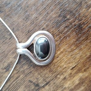 925 Sterling Silver Pendant Hematite Stone with 20 in chain